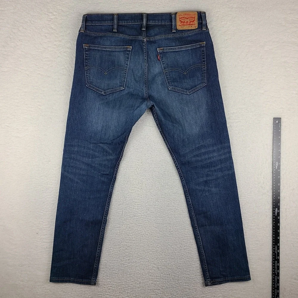 Levi's 512 Jeans Mens 38x32 Blue Slim Taper Fit‎ Dark Wash Denim
